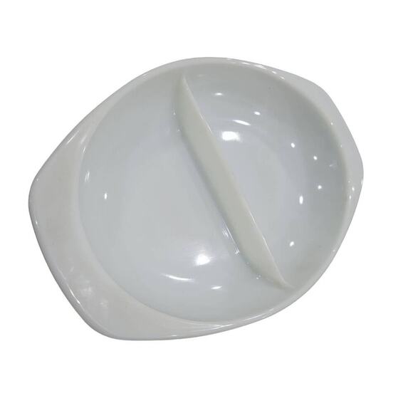 Pyrex Vintage Divided Oval Serving Baking Milk Glass Dish‎ 1.5qt White - Picture 4 of 7